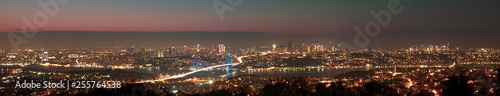 istanbul bosphorus nigth panoramic view, Turkey.