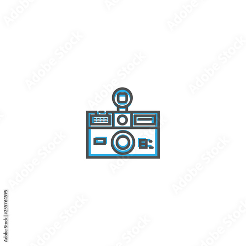 Photo Camera icon design. Photography and video icon line vector illustration