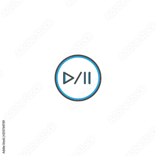 Free Download Play icon design. Photography and video icon line vector illustration - GFXLoad