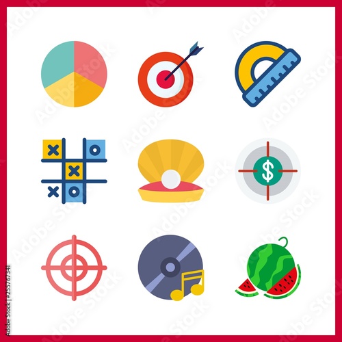 9 circle icon. Vector illustration circle set. target and targeting icons for circle works