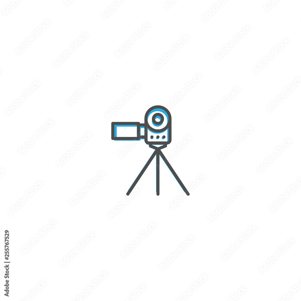 Obraz premium Video Camera icon design. Photography and video icon line vector illustration
