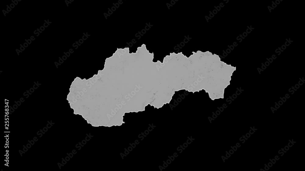 Slovakia rotating 3D country map animation. Glossy surface with reflections. Slovakia rotating 3D country map animation. Glossy surface with reflections.