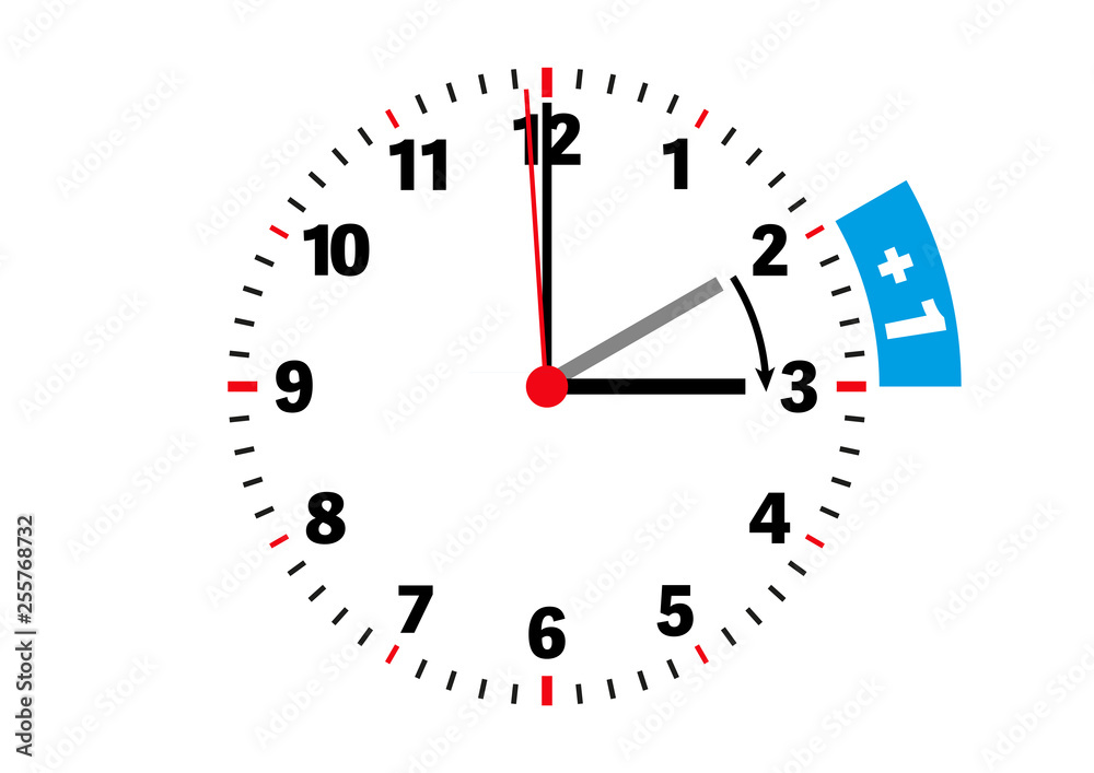 daylight saving time one-hour shift concept vector illustration daylight saving time one-hour shift concept vector illustration