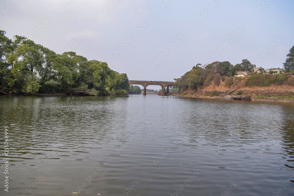 bridge constructed over the ancient river in India bridge constructed over the ancient river in India