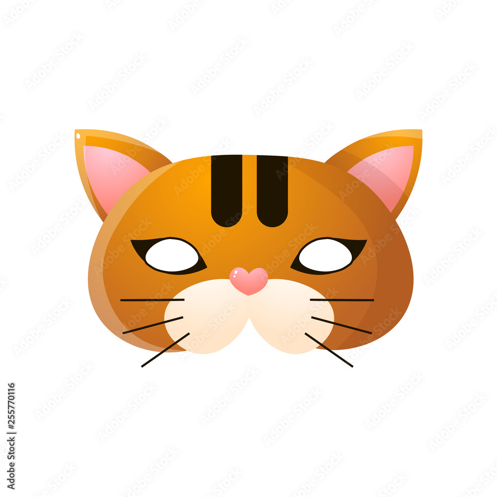 Fototapeta premium Carnival, halloween, masquerade cat mask isolated on white background