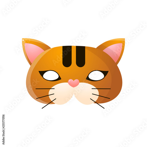 Carnival, halloween, masquerade cat mask isolated on white background