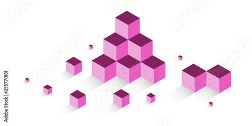 cubi, costruzioni, concetto, 3d, pixel, edilizia,