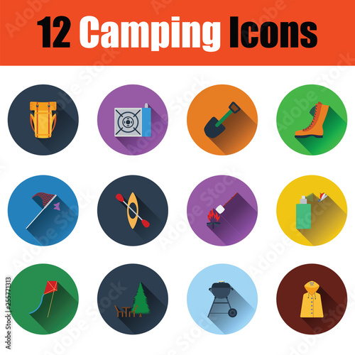 Camping icon set
