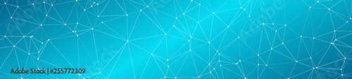 Technology banner wide background, vector shapes connected
