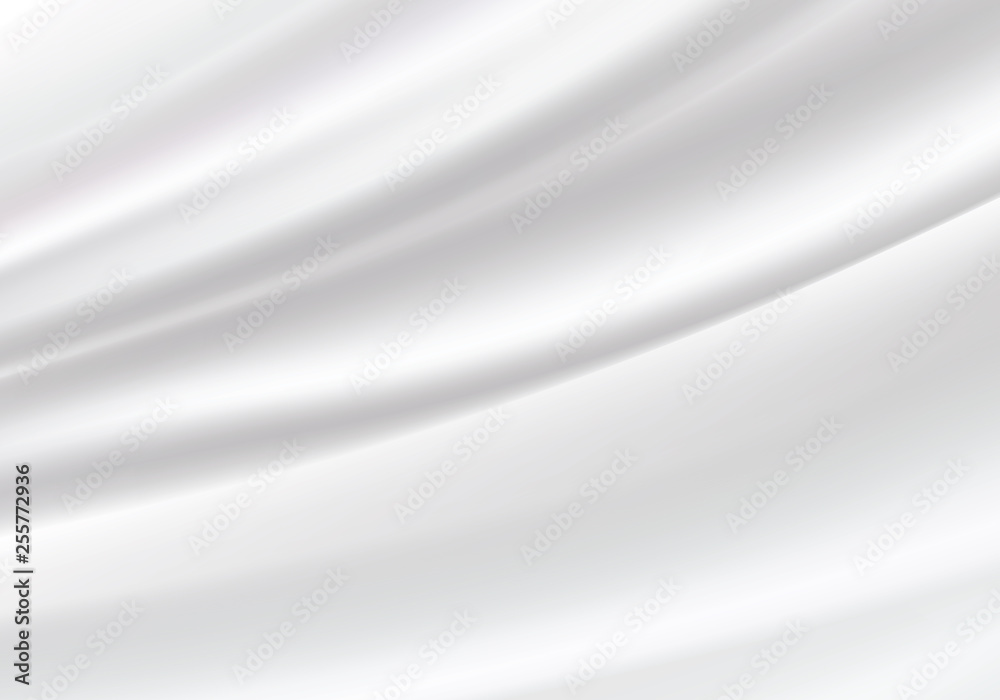 Obraz premium White silk satin background smooth texture background. Beautiful White Silk. Drapery Textile Background, Vector Illustration.