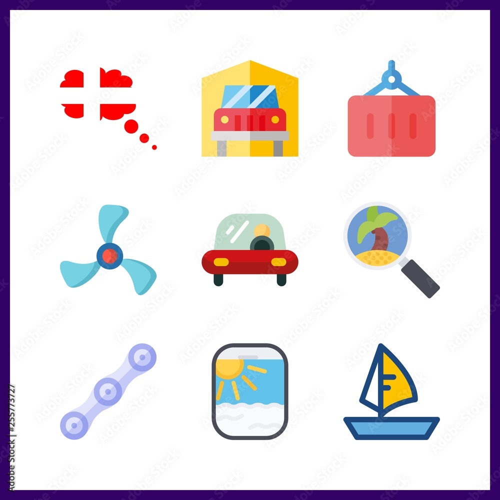 9 boat icon. Vector illustration boat set. chain and porthole icons for boat works 9 boat icon. Vector illustration boat set. chain and porthole icons for boat works