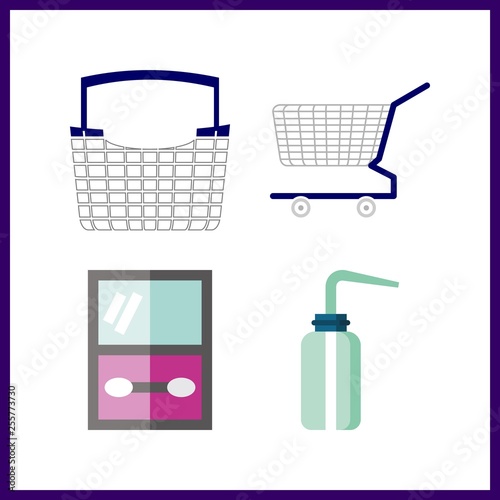 4 salon icon. Vector illustration salon set. shopping tool and liquid icons for salon works