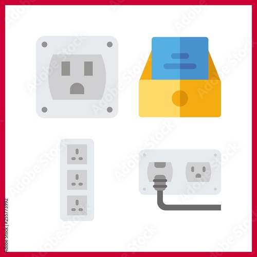 4 smartphone icon. Vector illustration smartphone set. socket and inbox icons for smartphone works
