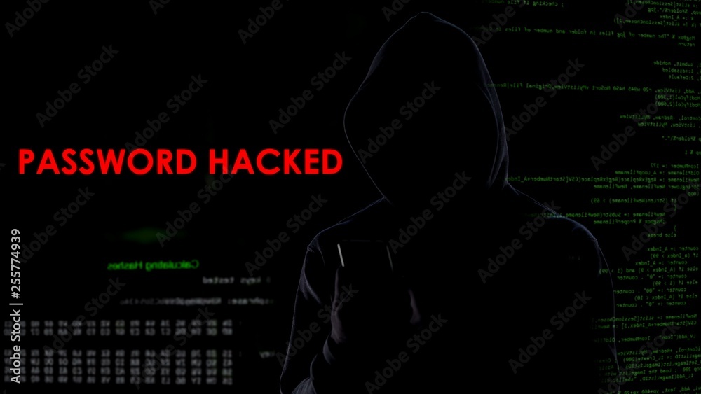 Secret man hacked password bank customer account, privacy attack, surveillance