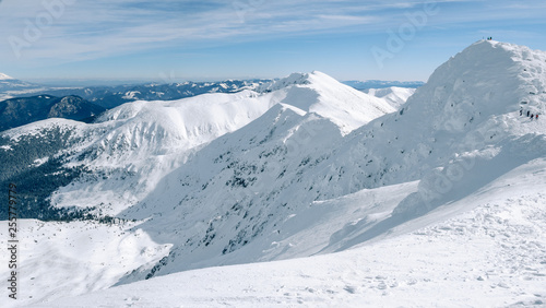 View from the Chopok mountain, the highest peak of Low Tatras, Jasna, Slovakia