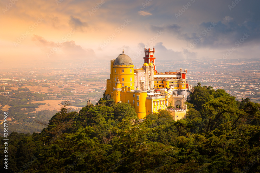 Palacio Nacional da Pena at sunset, Sintra, Portugal