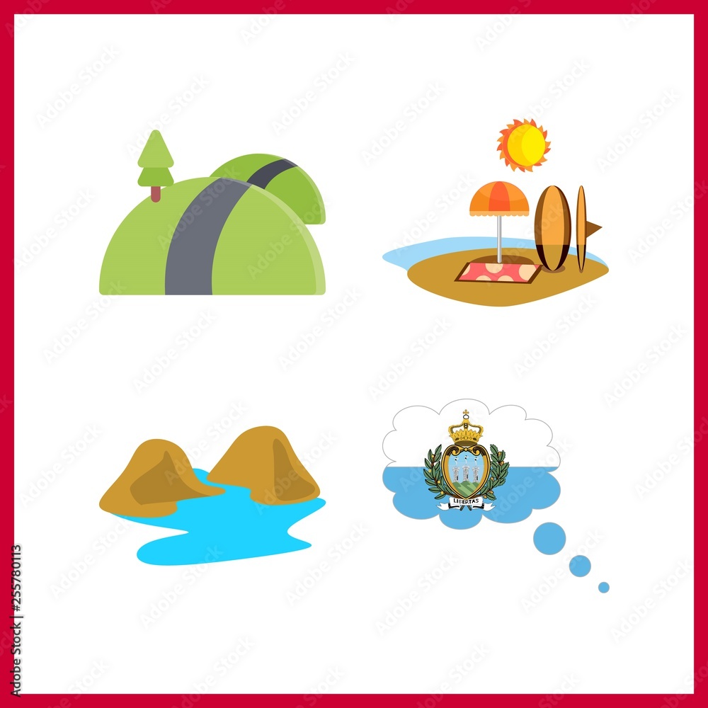 4 tree icon. Vector illustration tree set. san marino and beach icons for tree works 4 tree icon. Vector illustration tree set. san marino and beach icons for tree works