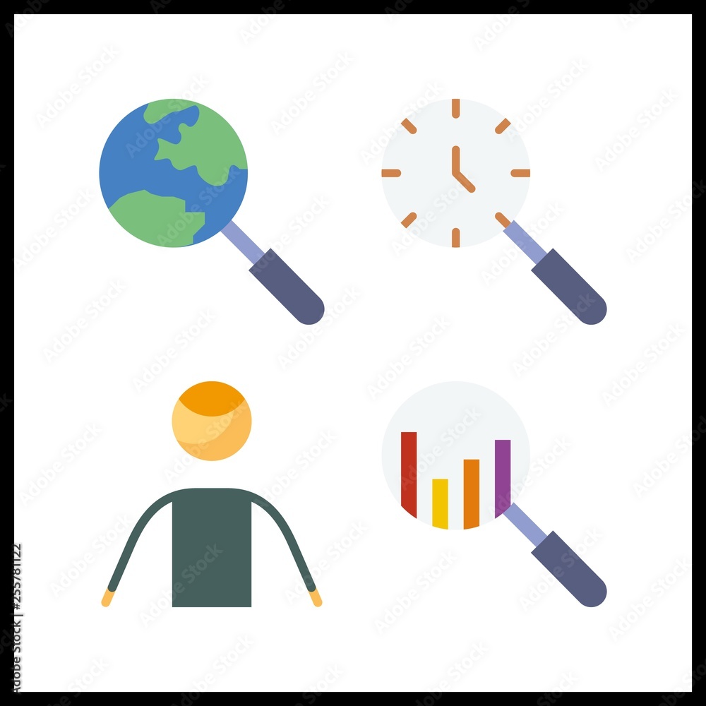 4 employee icon. Vector illustration employee set. search and human icons for employee works 4 employee icon. Vector illustration employee set. search and human icons for employee works