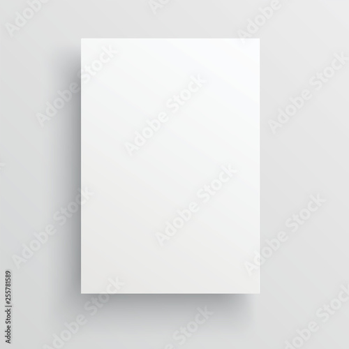 Empty sheet of paper template. Realistic vector background. Eps10