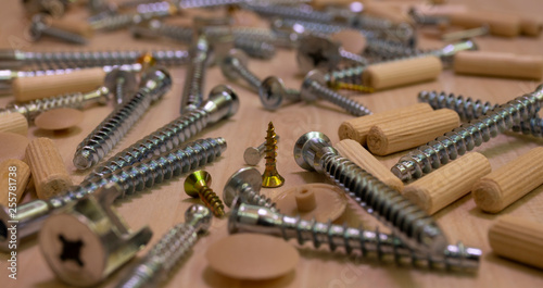Furniture panels made of laminated chipboard and accessories for the assembly of interior items