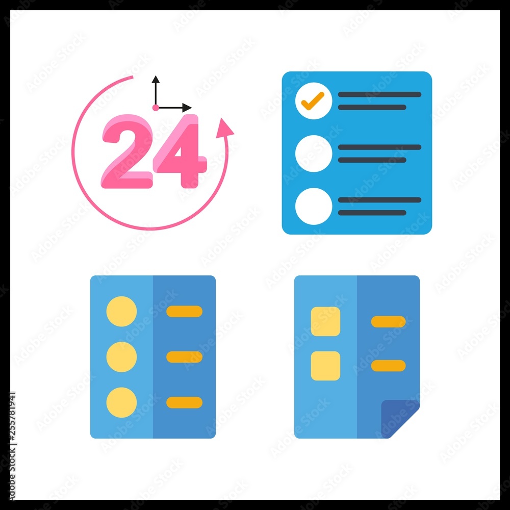 4 form icon. Vector illustration form set. list and repayment icons for form works 4 form icon. Vector illustration form set. list and repayment icons for form works