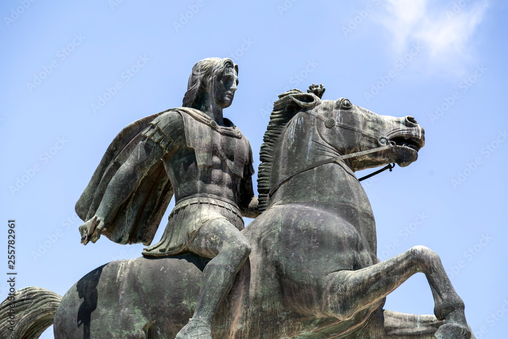 Statue of Alexander the Great of Macedon on the coast of Thessaloniki