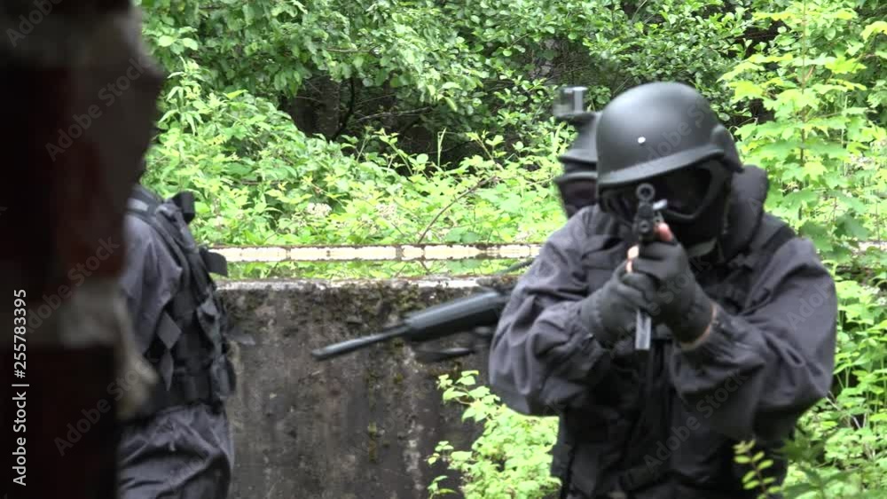 A Special Force Squad walk in a wilderness area. A Special Force Squad walk in a wilderness area.