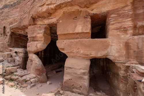 Colored Triclinium at Petra in Jordan photo