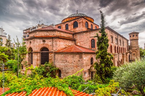Quadro su tela Exterior view of the Byzantince chuch of Hagia Sophia or Agias Sofias in Thessa