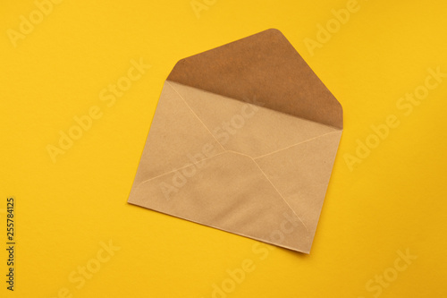 Postcard. Kraft brown paper envelope. 