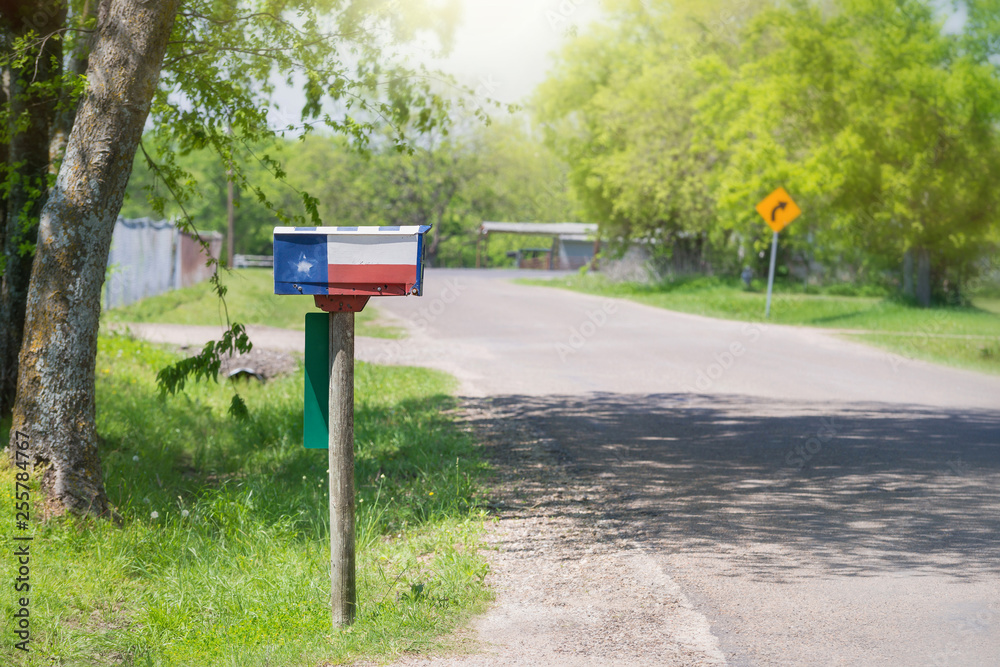 Texas flag painted on the mailbox Texas flag painted on the mailbox