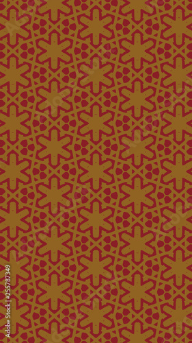 Ornate geometric pattern and two-tone abstract background