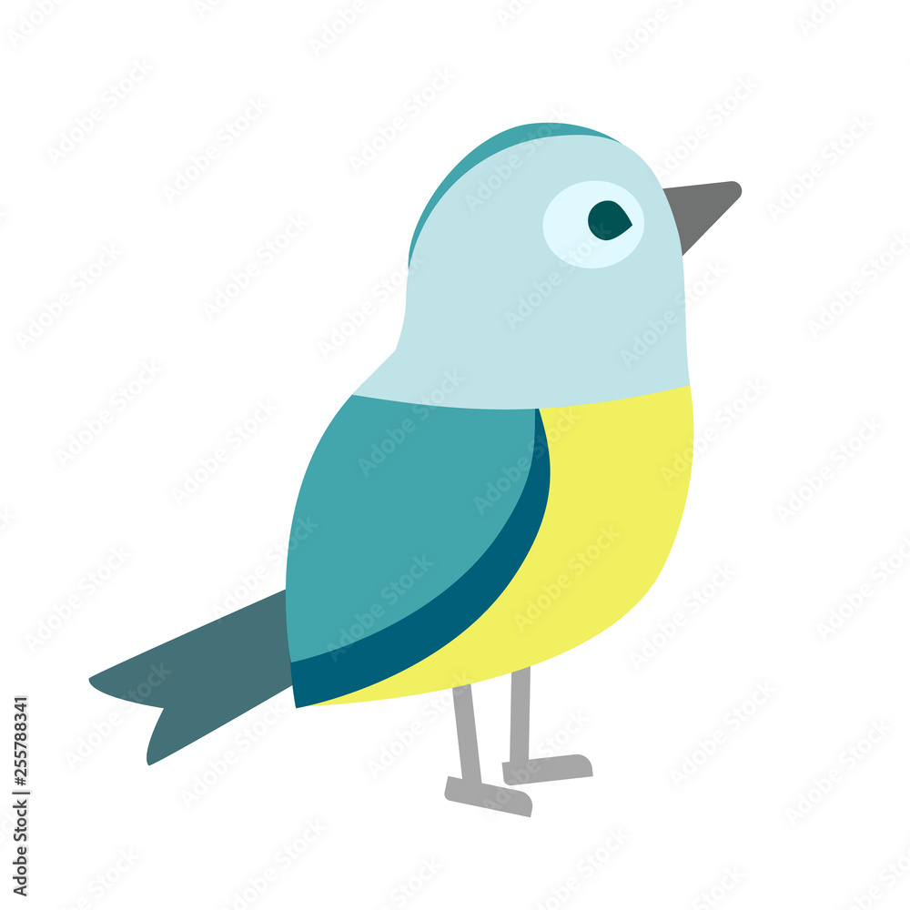 Obraz premium bright forest bird flat illustration
