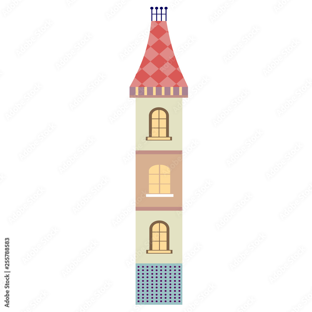 tall house flat illustration