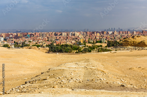 View on Cairo city from the Giza plateau