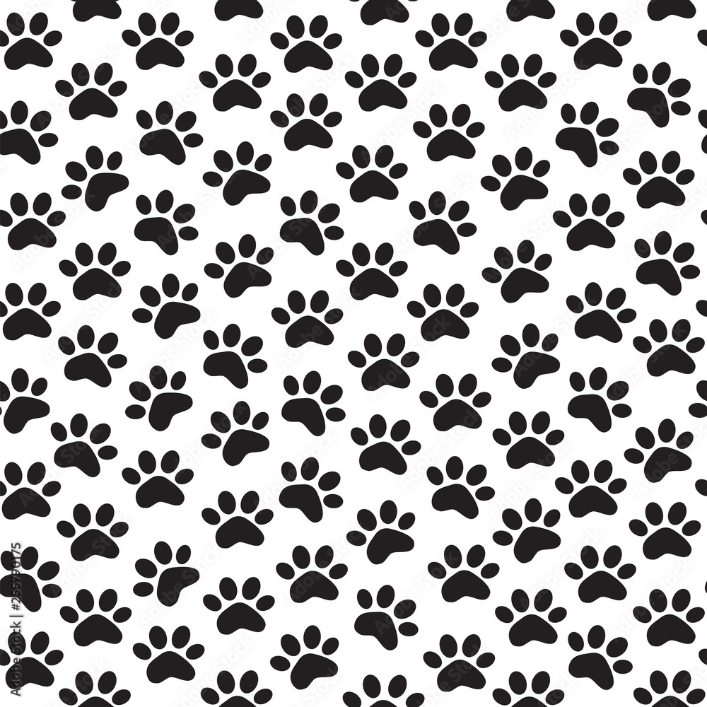 Seamless animal footprint vector pattern