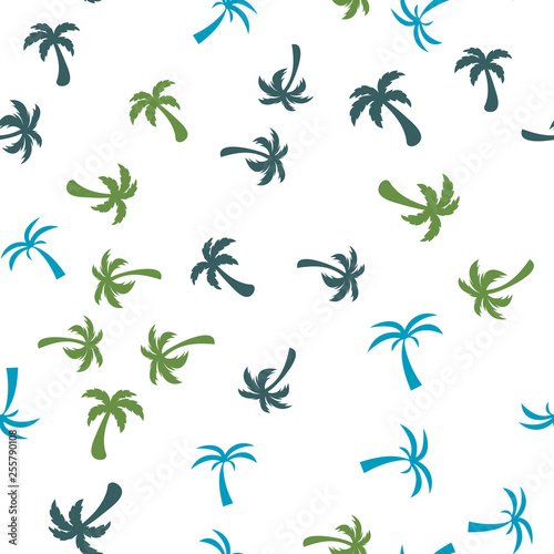 Coconut palm tree. Tropical vector Seamless pattern