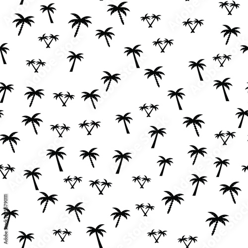 Coconut palm tree. Tropical vector Seamless pattern © Renat