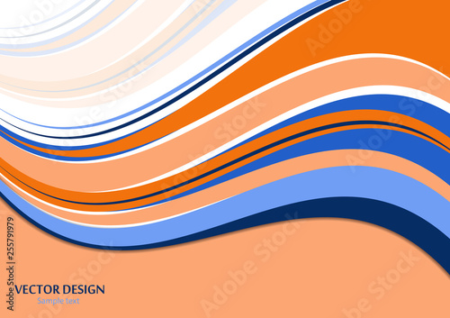 Wavy color stripes, lines. Trendy saturated colors. Bright abstract pattern. Vector background for web design, site, wallpaper, banner, presentation, cover.