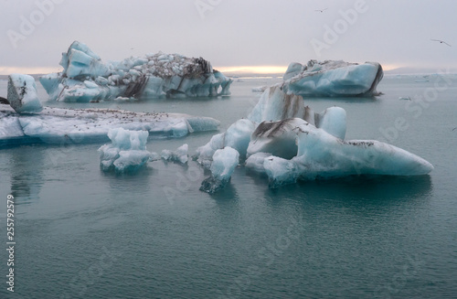 Icebergs in Jokulsarlon beautiful glacial lagoon in Iceland. Jokulsarlon is a famous travel destination in Vatnajokull National Park,  Iceland, © wjarek