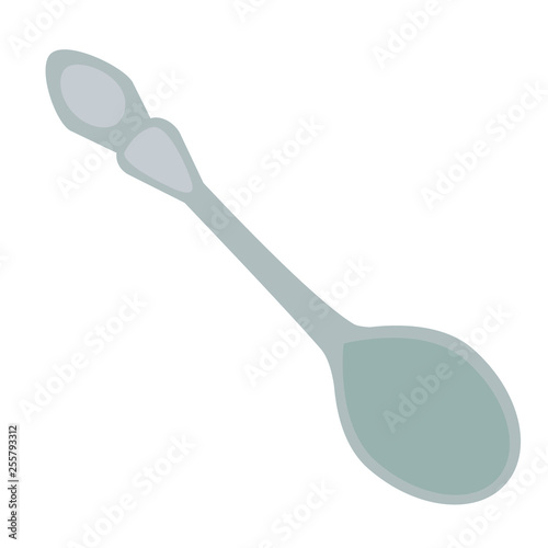 tea spoon silver retro flat simple illustration