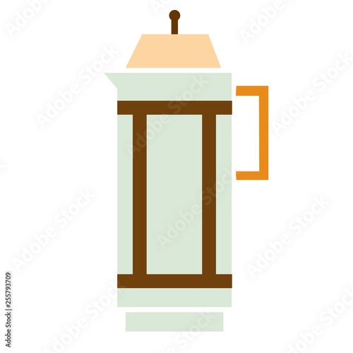 coffee french press flat simple illustration