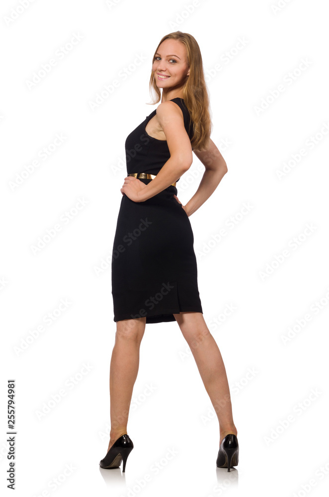 Beautiful woman in black dress 
