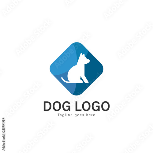 Free Download Dog logo vector design. modern dog logo template isolated on white background - GFXLoad