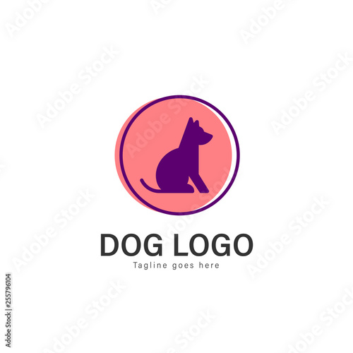 Dog logo vector design. modern dog logo template isolated on white background