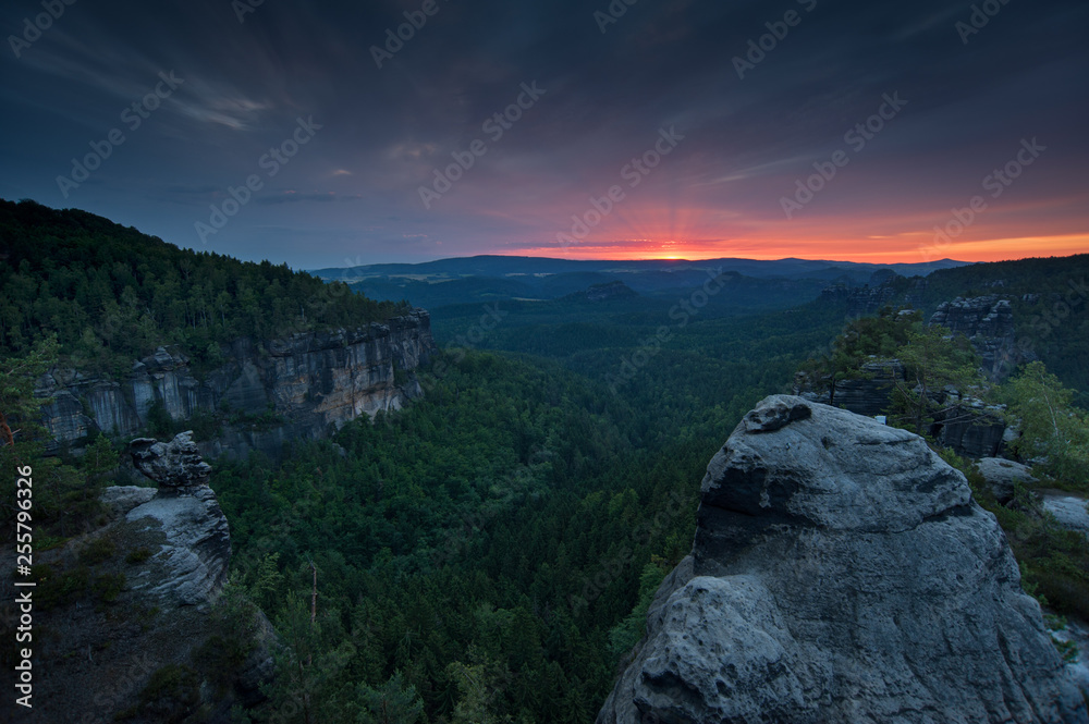 Sonnenaufgang in der Hinteren Sächsischen Schweiz