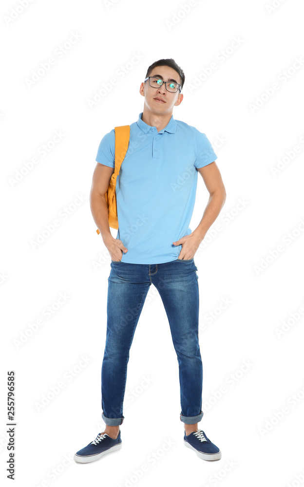 Asian teenager boy in casual clothes on white background Asian teenager boy in casual clothes on white background