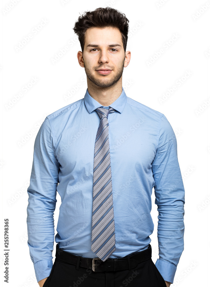 Young manager portrait isolated on white Young manager portrait isolated on white