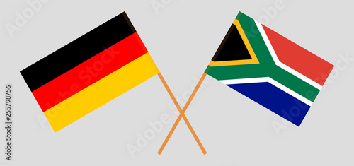 RSA and Germany. The South African and German flags. Official colors. Correct proportion. Vector