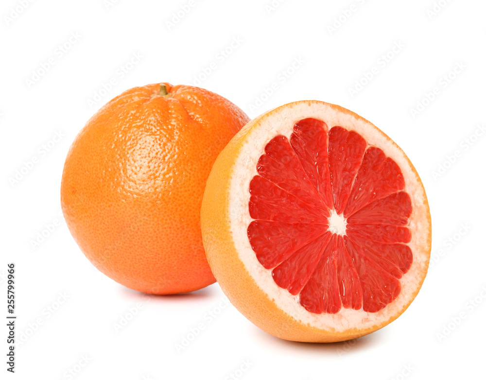 Ripe grapefruit on white background. Fresh fruit Ripe grapefruit on white background. Fresh fruit